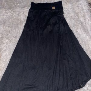 Black hemp Mama Trued side skit/cinch maxi skirt size